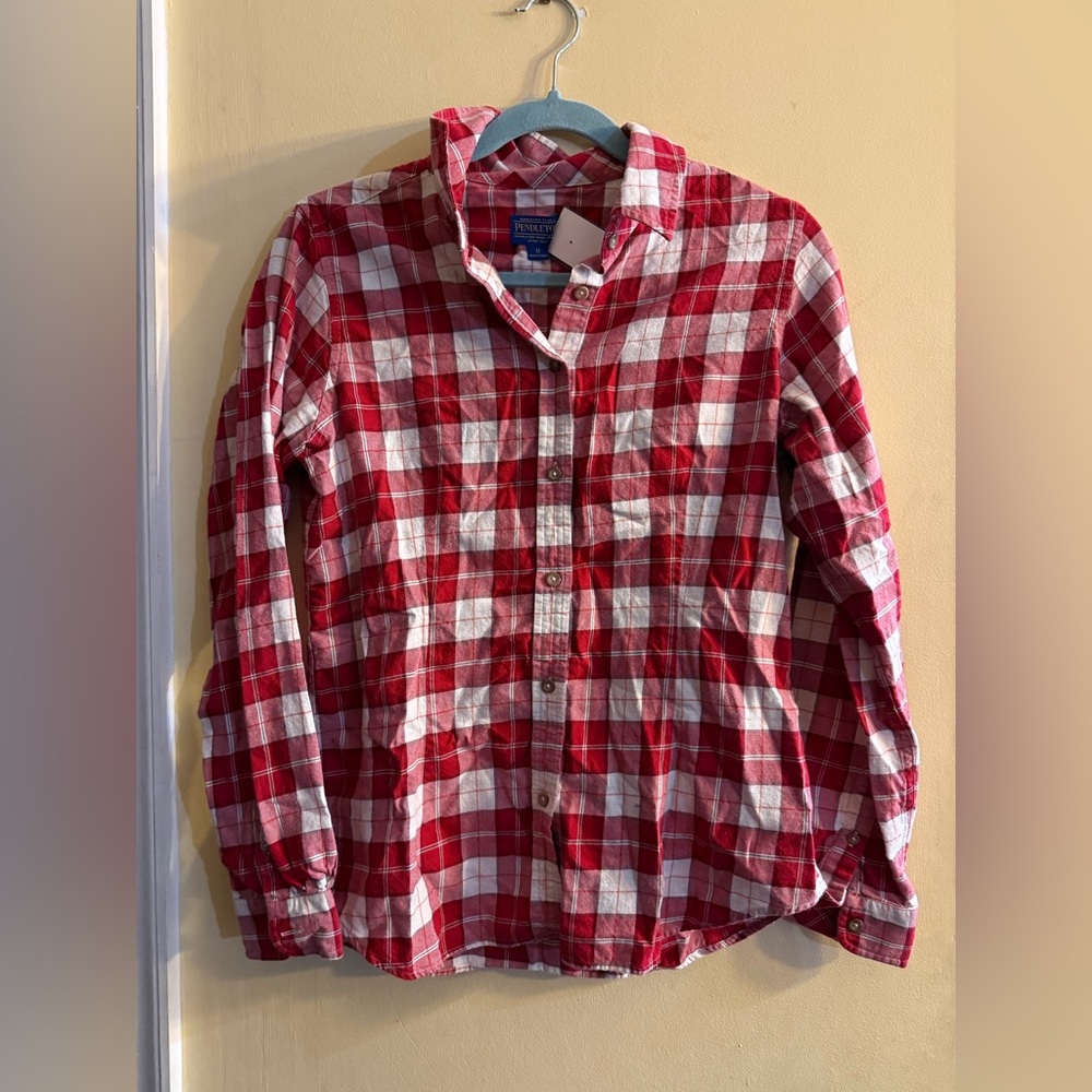 Pendleton plaid light flannel shirt, medium